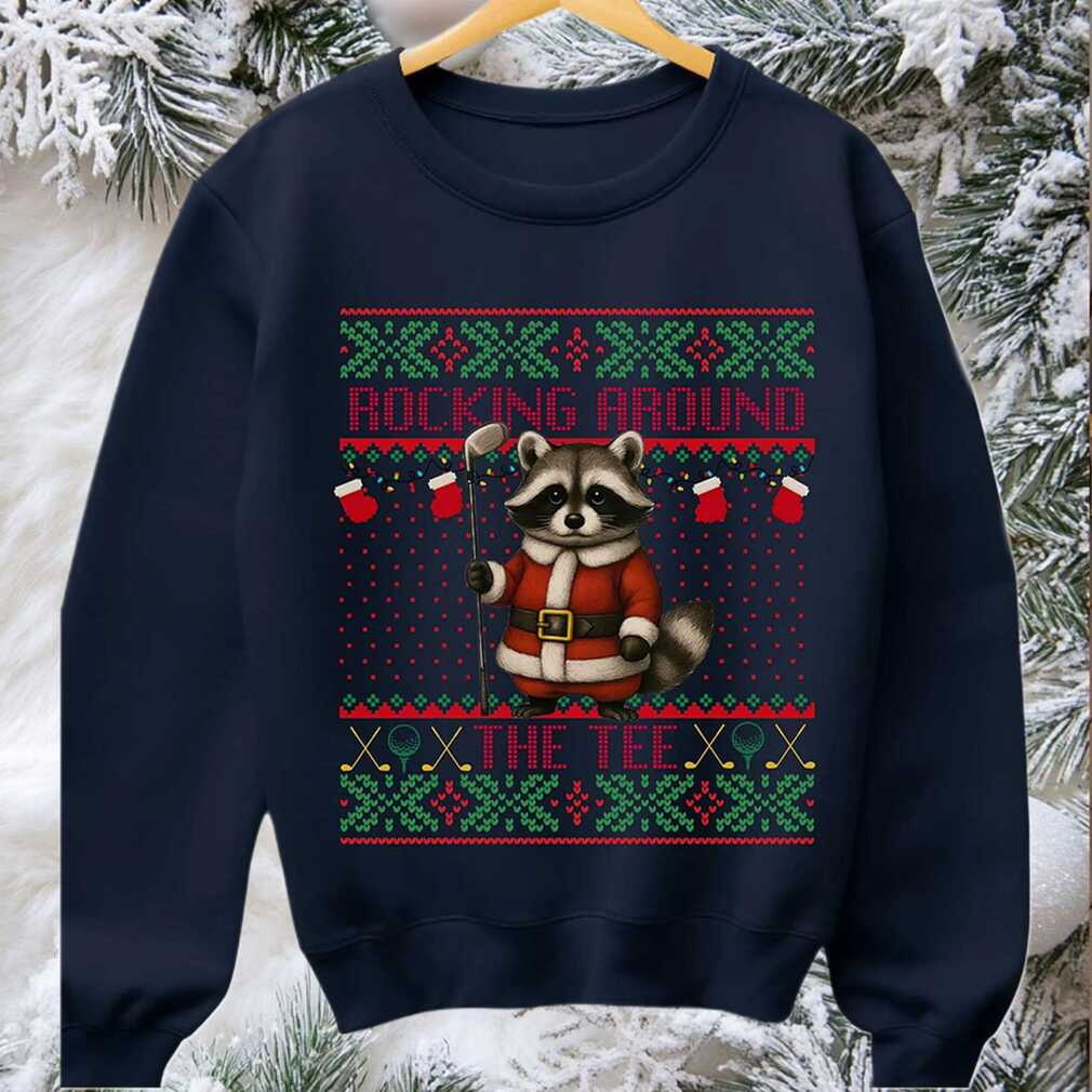 Hockey Racoon Ugly Christmas Sweater Image 1