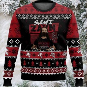 2025 Sami Zayn Christmas Ugly Sweater 2025 Sami Zayn Christmas Ugly Sweater
