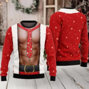 2025 Santa Abs Body Ugly Christmas Sweater