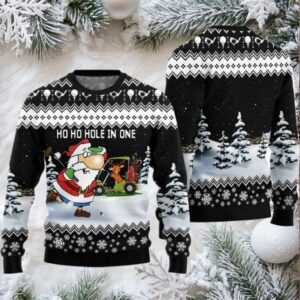 2025 Santa And Golf Mens Ugly Christmas Sweater 2025 Santa And Golf Mens Ugly Christmas Sweater