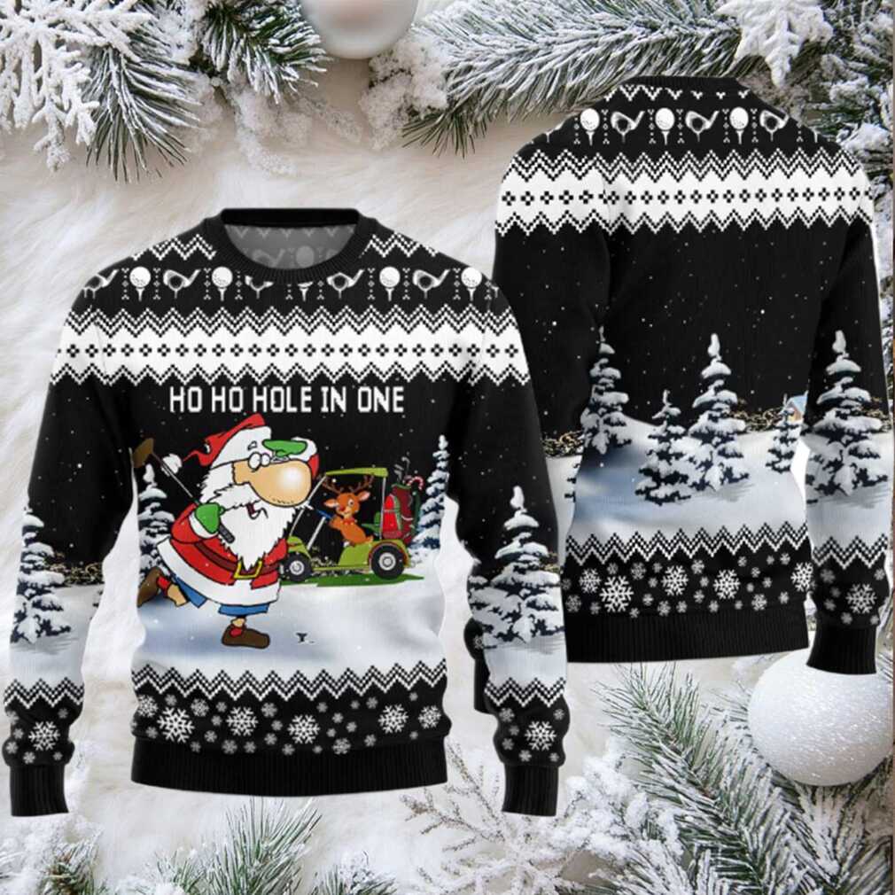Santa Golf Ugly Christmas Sweater Image 1