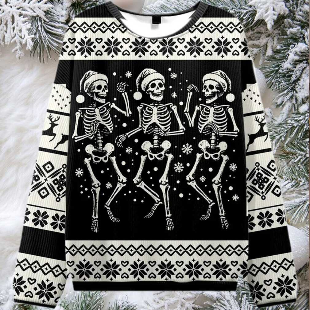 2025 Skeleton Dance Ugly Christmas Sweater