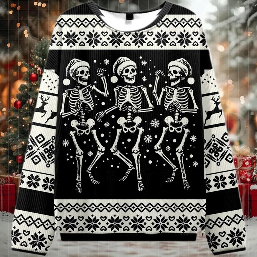2025 Skeleton Dance Ugly Christmas Sweater