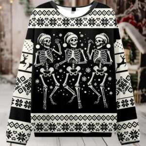 2025 Skeleton Dance Ugly Christmas Sweater