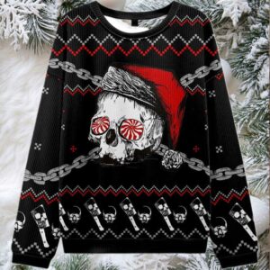 2025 Skulls And Chains Ugly Christmas Sweater 2025 Skulls And Chains Ugly Christmas Sweater
