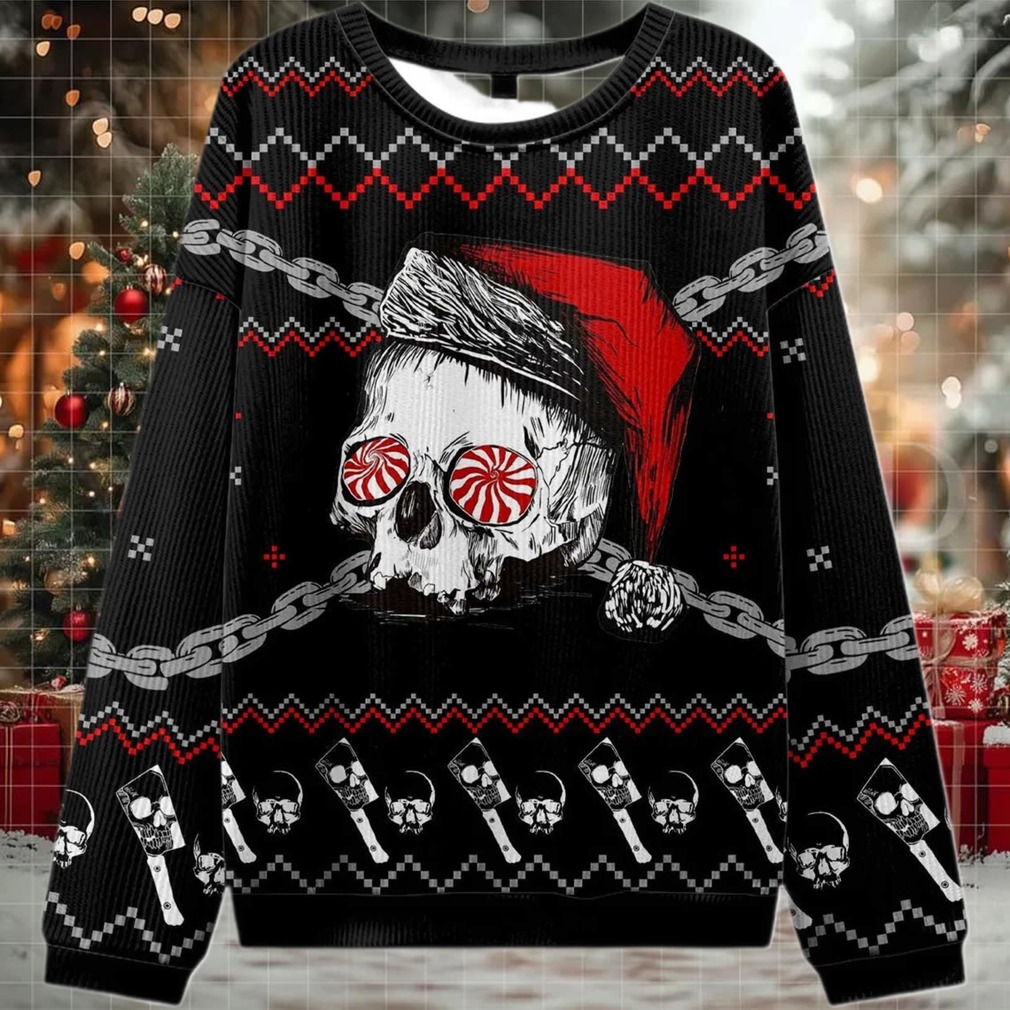 2025 Skulls And Chains Ugly Christmas Sweater