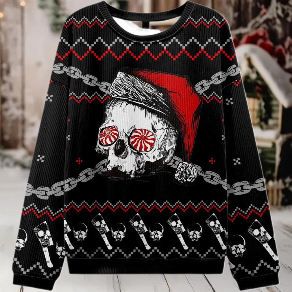 2025 Skulls And Chains Ugly Christmas Sweater 2025 Skulls And Chains Ugly Christmas Sweater
