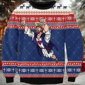 2025 Super Jesus Ugly Christmas Sweater