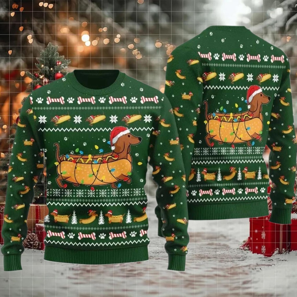 2025 Taco Dachshund Ugly Christmas Sweater 2025 Taco Dachshund Ugly Christmas Sweater
