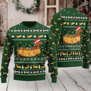 2025 Taco Dachshund Ugly Christmas Sweater