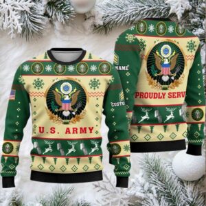 2025 US Army Proudly Served Veterans Ugly Christmas Sweater 2025 US Army Proudly Served Veterans Ugly Christmas Sweater