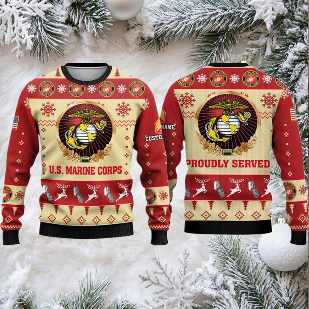 2025 US Marine Corps Veterans Proudly Served Ugly Christmas Sweater