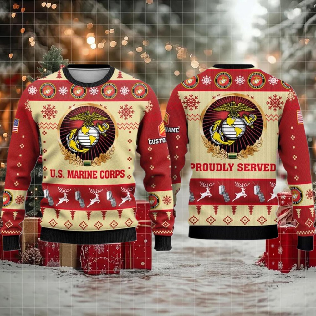 2025 US Marine Corps Veterans Proudly Served Ugly Christmas Sweater