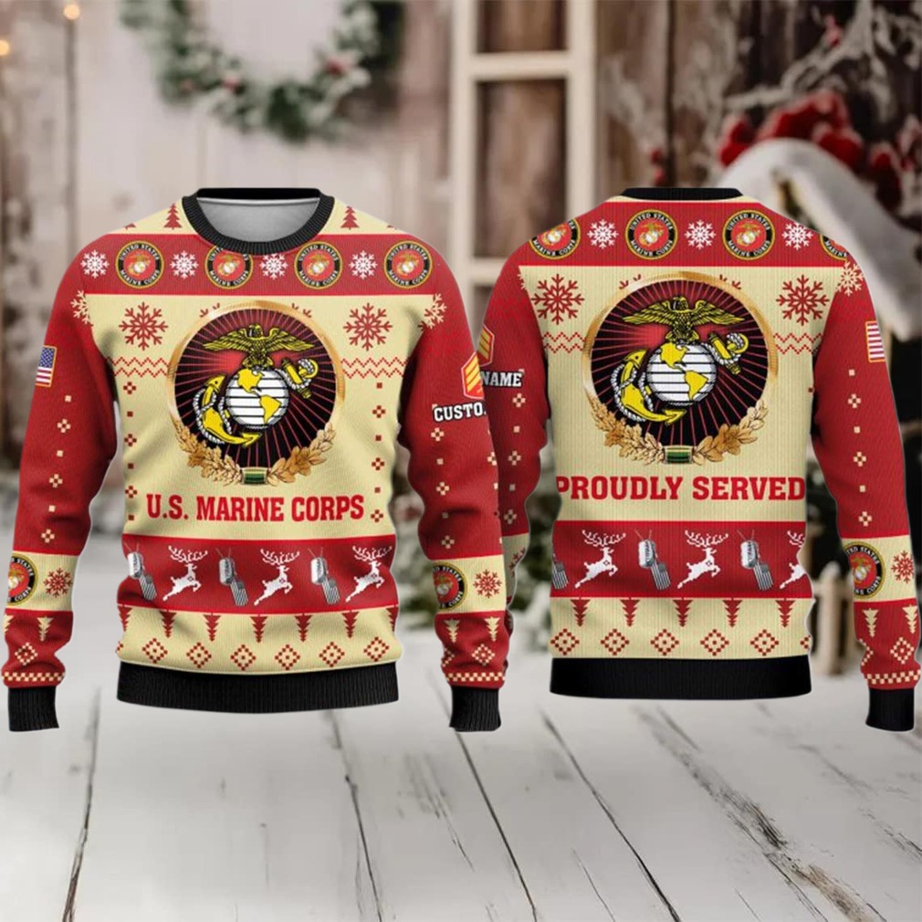 2025 US Marine Corps Veterans Proudly Served Ugly Christmas Sweater 2025 US Marine Corps Veterans Proudly Served Ugly Christmas Sweater
