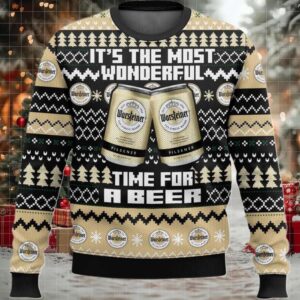 2025 Warsteiner Its The Most Wonderful Time For A Beer Christmas Ugly Sweater