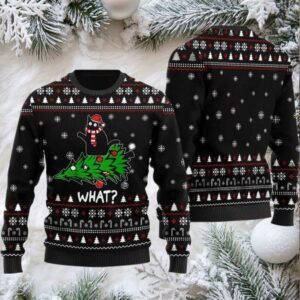 2025 What Black Cat Ugly Christmas Sweater