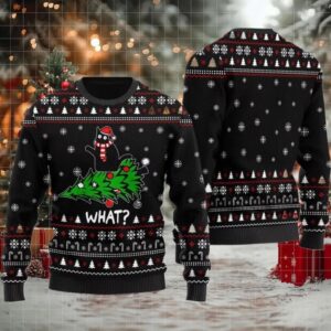 2025 What Black Cat Ugly Christmas Sweater