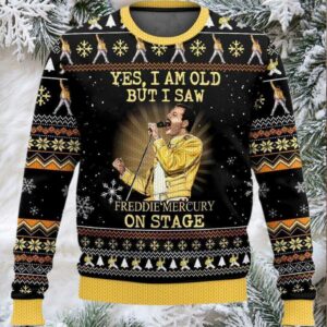 2025 Yes I Am Old But I Saw Freddie Mercury On Stage Freddie Mercury Queen Christmas Ugly Sweater 2025 Yes I Am Old But I Saw Freddie Mercury On Stage Freddie Mercury Queen Christmas Ugly Sweater