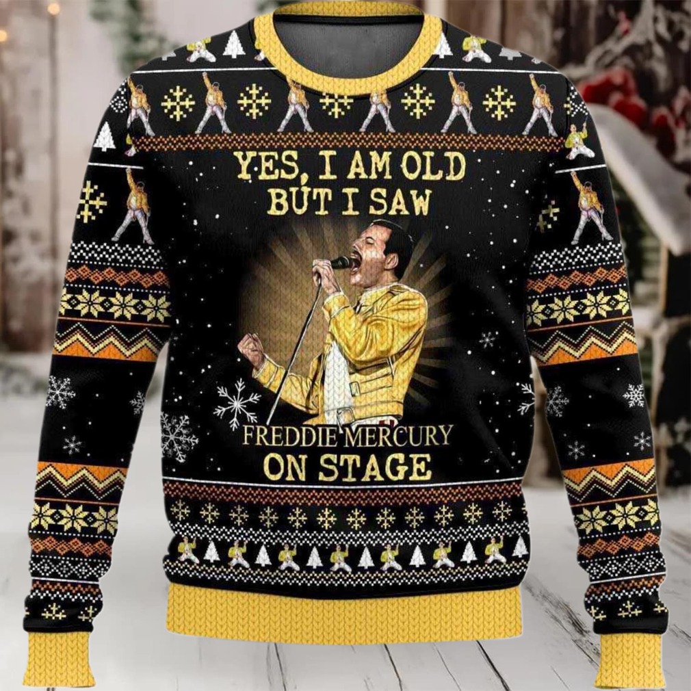 2025 Yes I Am Old But I Saw Freddie Mercury On Stage Freddie Mercury Queen Christmas Ugly Sweater 2025 Yes I Am Old But I Saw Freddie Mercury On Stage Freddie Mercury Queen Christmas Ugly Sweater