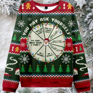 2025 You May Ask Yourself Ugly Christmas Sweater