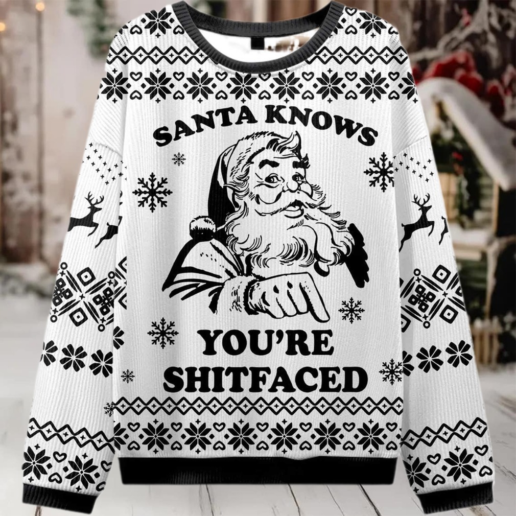 2025Santa Knows You’re Shitfaced Ugly Christmas Sweater 2025Santa Knows You’re Shitfaced Ugly Christmas Sweater