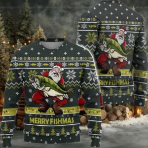 2025 Merry Fishmas Ugly Christmas Sweater