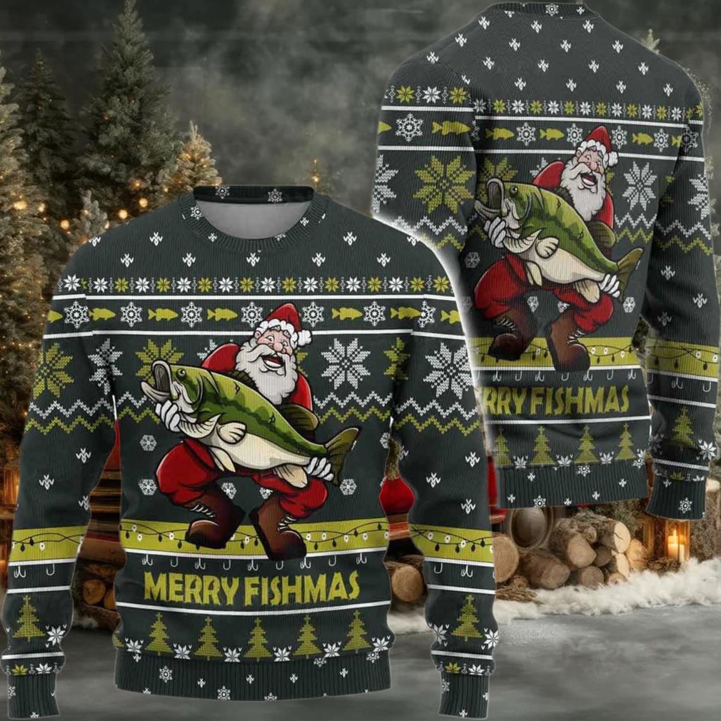 2025 Merry Fishmas Ugly Christmas Sweater 2025 Merry Fishmas Ugly Christmas Sweater