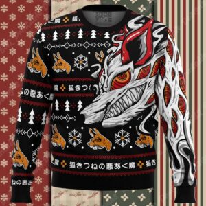 Aki’s Fox Devil Chainsaw Man Ugly Christmas Sweater