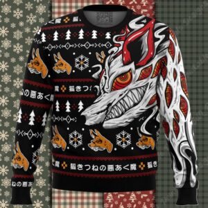 Aki’s Fox Devil Chainsaw Man Ugly Christmas Sweater