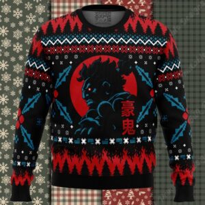Akuma Street Fighter Ugly Christmas Sweater