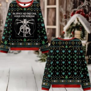 Alien In Space No One Can Hear You Scream Ugly Sweater 2025 Christmas