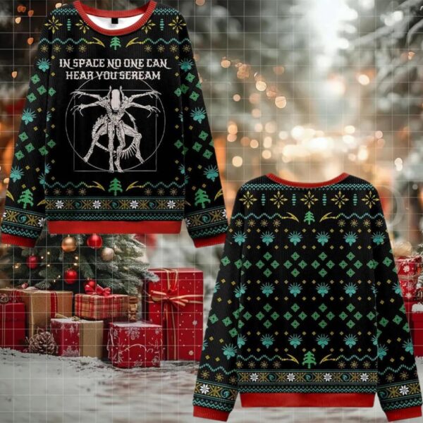 Alien In Space No One Can Hear You Scream Ugly Sweater 2025 Christmas