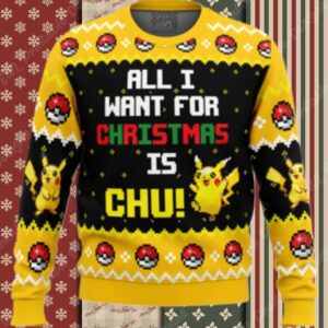 All I Want Pikachu Pokemon Ugly Christmas Sweater