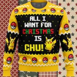 All I Want Pikachu Pokemon Ugly Christmas Sweater