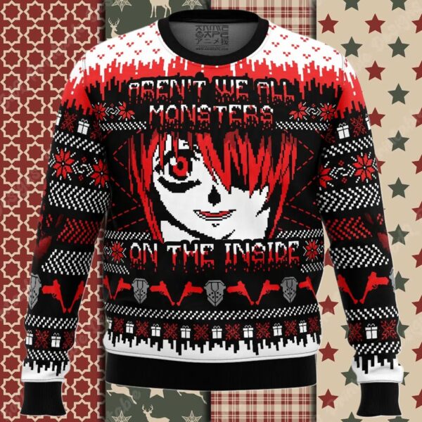 Aren’t We All Monster On The Inside Elfen Lied Ugly Christmas Sweater