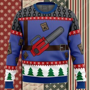 Ash J Williams Chainsaw Weave DBD Ugly Christmas Sweater