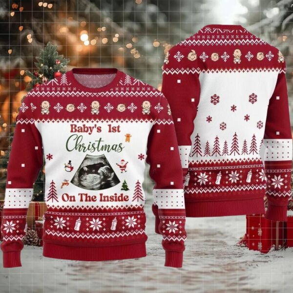 Baby 1st Christmas On The Inside Ugly Sweater Christmas 2025