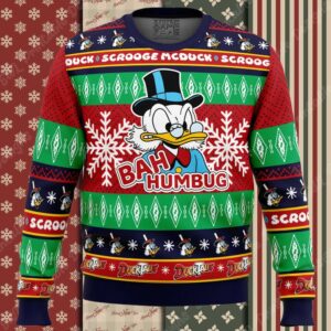 Bah Humbug Faux DuckTales Ugly Christmas Sweater