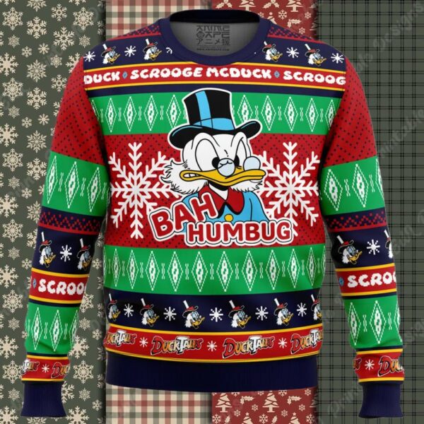 Bah Humbug Faux DuckTales Ugly Christmas Sweater