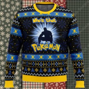 Barry Wood Who’s that Pokemon Ugly Christmas Sweater