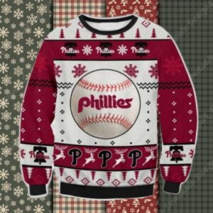 Baseball Print Philadelphia Phillies Ugly Christmas Sweater