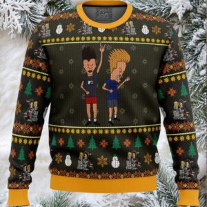 Beavis and Butthead Rock On Ugly Christmas Sweater