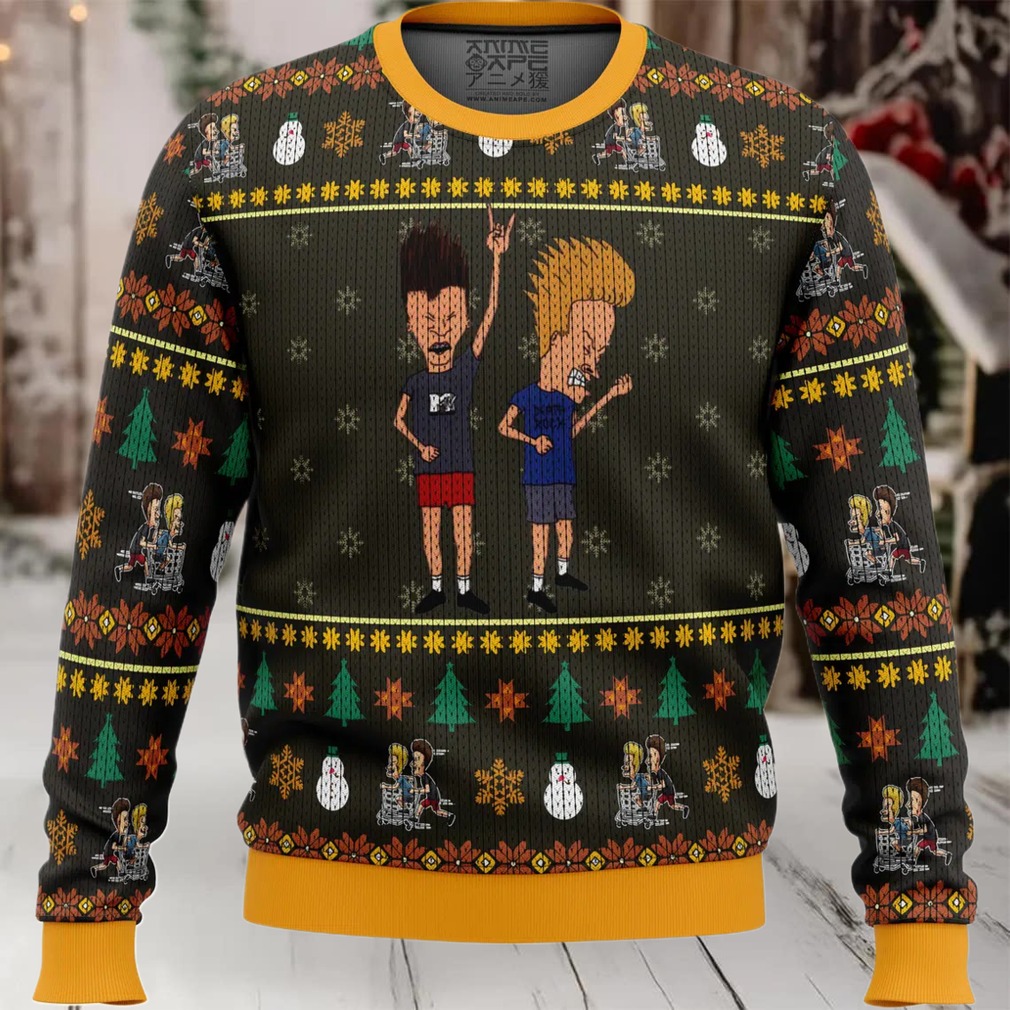 Beavis and Butthead Rock On Ugly Christmas Sweater Beavis and Butthead Rock On Ugly Christmas Sweater