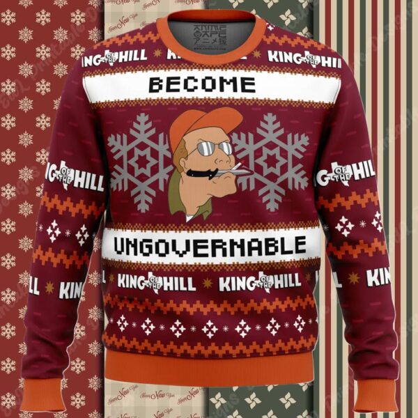 Become Ungovernable King of The Hill Ugly Christmas Sweater