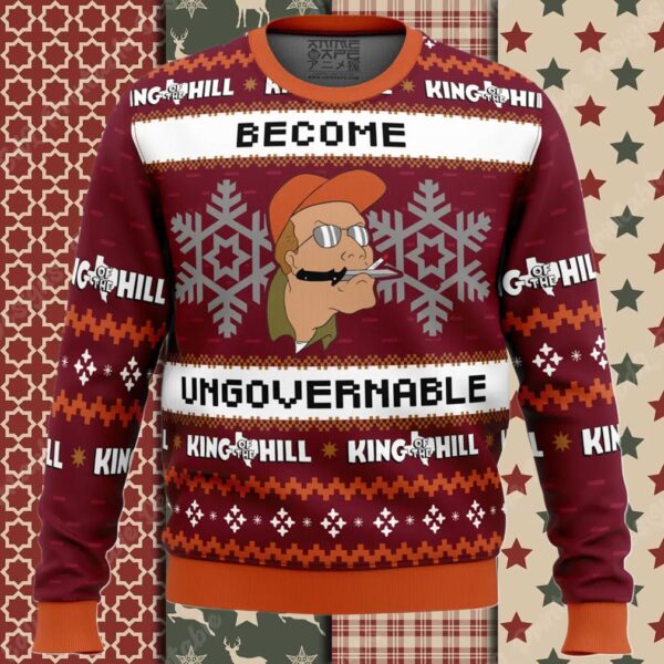 Become Ungovernable King of The Hill Ugly Christmas Sweater
