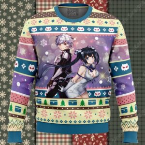 Bell and Hestia Danmachi Ugly Christmas Sweater