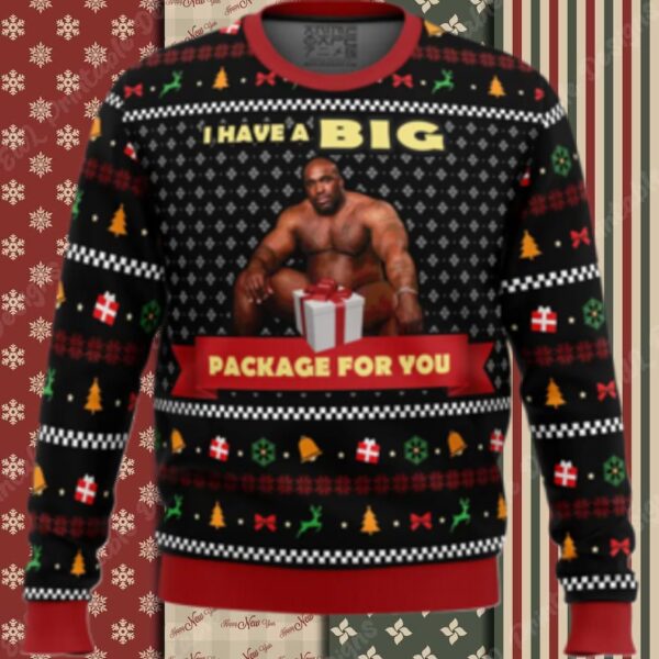 Big Package Barry Wood Meme Ugly Christmas Sweater