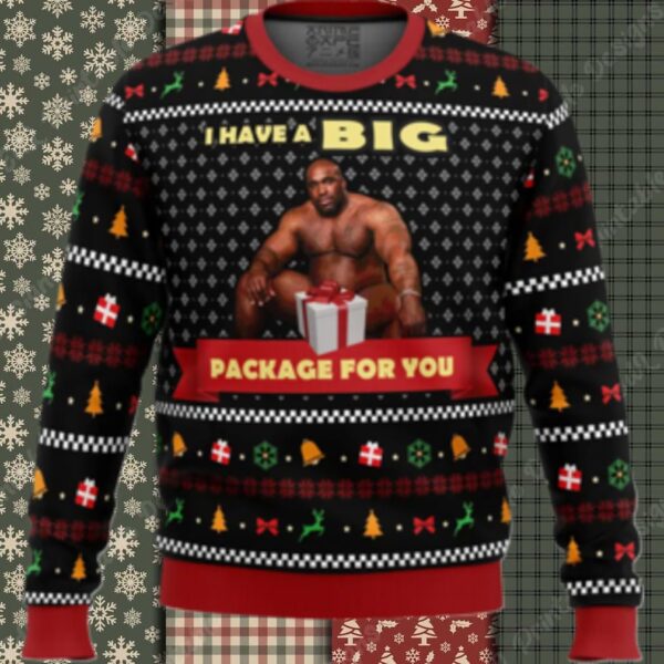 Big Package Barry Wood Meme Ugly Christmas Sweater
