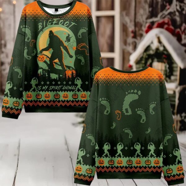 Bigfoot is My Spirit Animal Ugly Sweater 2025 Christmas