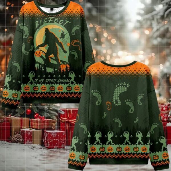 Bigfoot is My Spirit Animal Ugly Sweater 2025 Christmas
